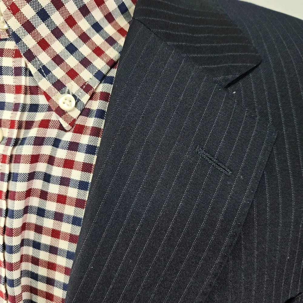 Daniel Cremieux Men's Sport Coat Blazer Super 160s Navy Striped Loro Piana 40R